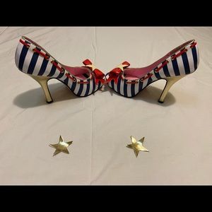 Sexy sailor marine shoes pumps heels 4th of July